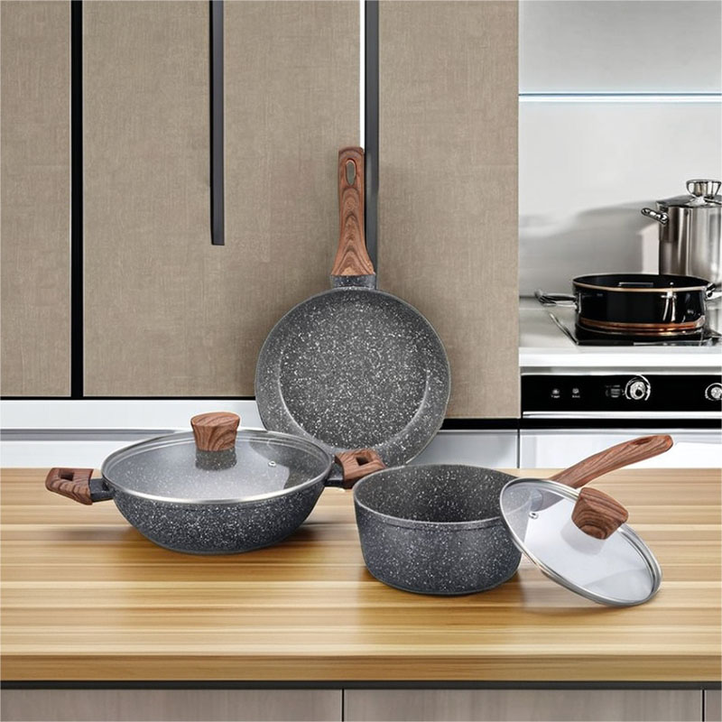 الحجر الرمادي المتين مزور جيد غير عصا أدوات طبخ الطهي