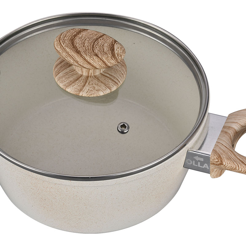 أواني الطبخ الرخامية البيضاء الكريمية وأدوات الطهي مزورة