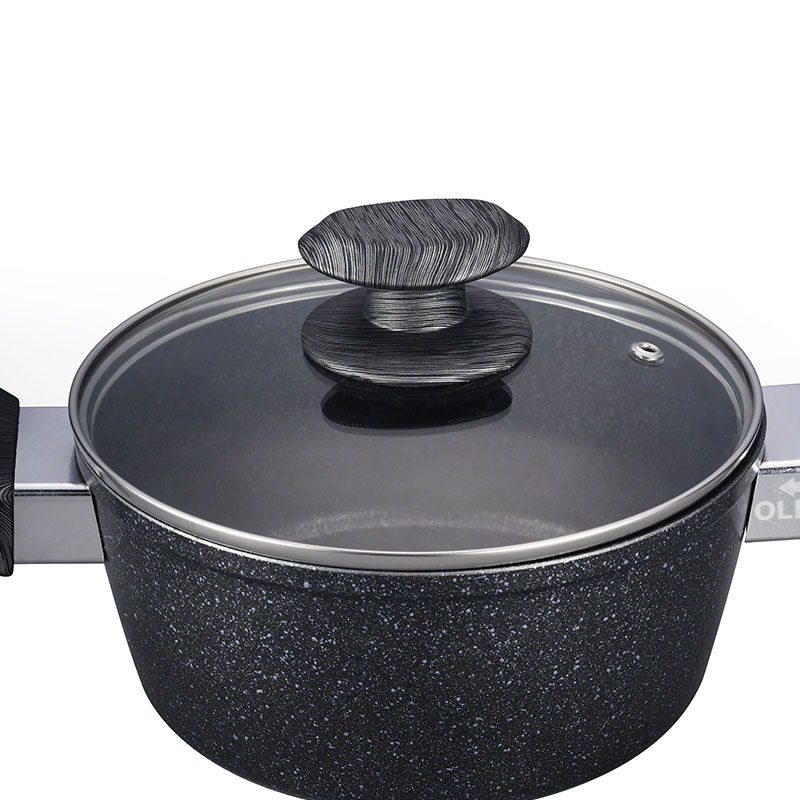 وعاء طلاء الحجر الرمادي الداكن مجموعة أدوات طبخ مزورة