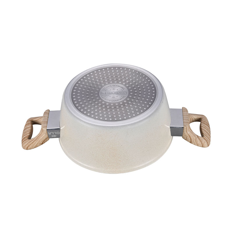 أواني الطبخ الرخامية البيضاء الكريمية وأدوات الطهي مزورة