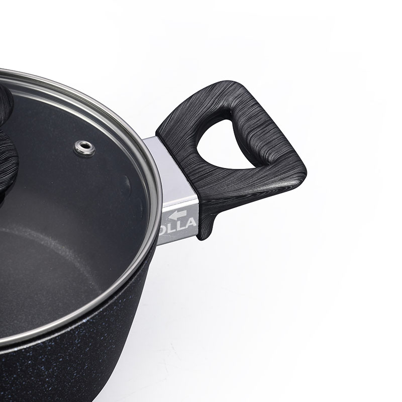 وعاء طلاء الحجر الرمادي الداكن مجموعة أدوات طبخ مزورة