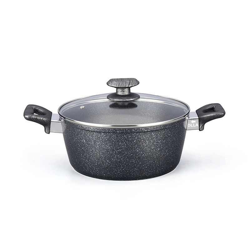 وعاء طلاء الحجر الرمادي الداكن مجموعة أدوات طبخ مزورة