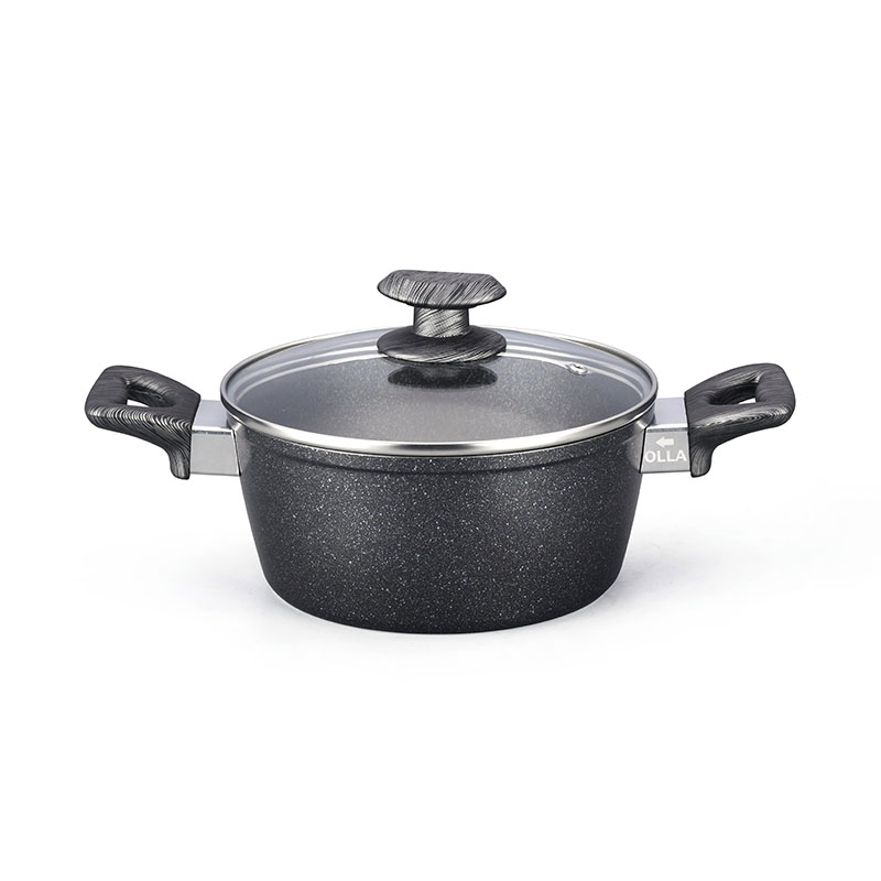 وعاء طلاء الحجر الرمادي الداكن مجموعة أدوات طبخ مزورة