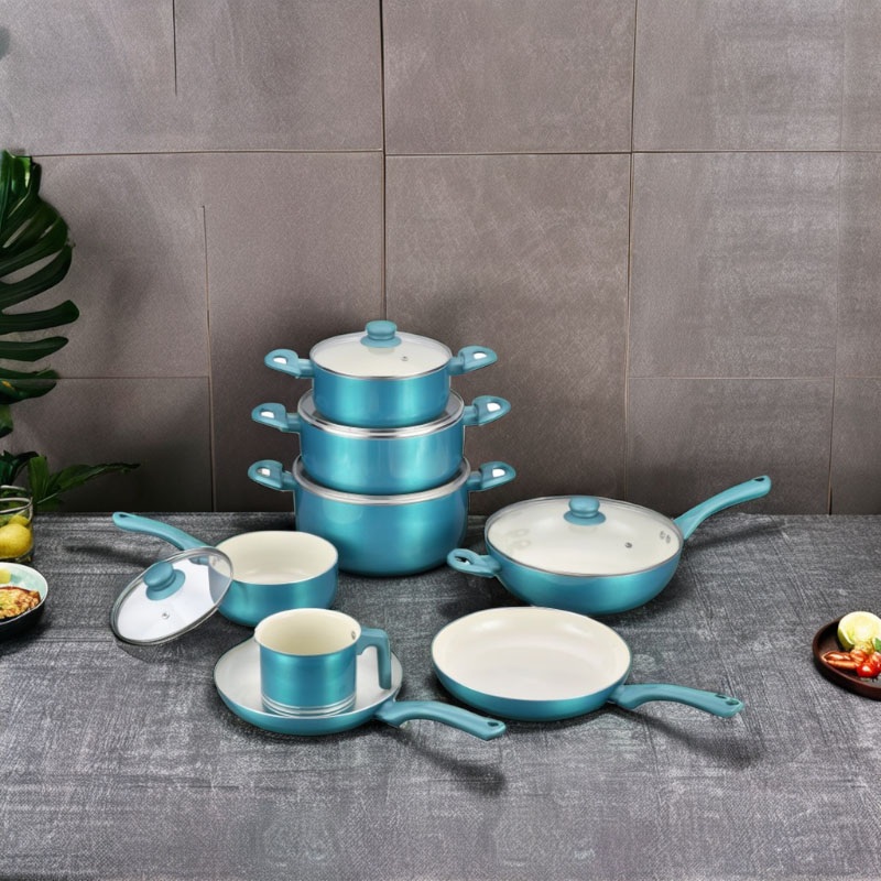 Telamon Seleestial Blue Series مجموعة أدوات طبخ الطلاء السيراميك