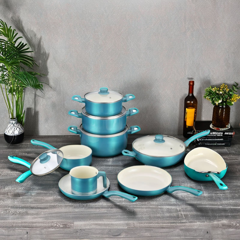 Telamon Seleestial Blue Series مجموعة أدوات طبخ الطلاء السيراميك