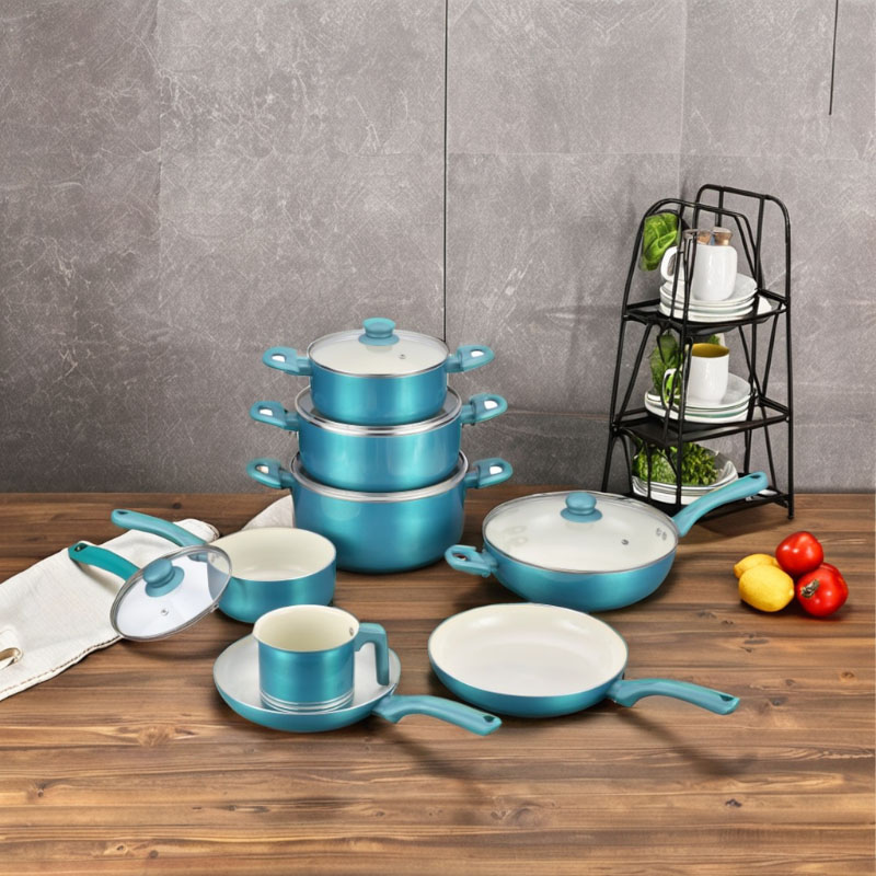 Telamon Seleestial Blue Series مجموعة أدوات طبخ الطلاء السيراميك