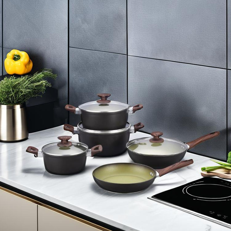 التدرج غير عصا المقلاة مجموعة أدوات طبخ مزورة