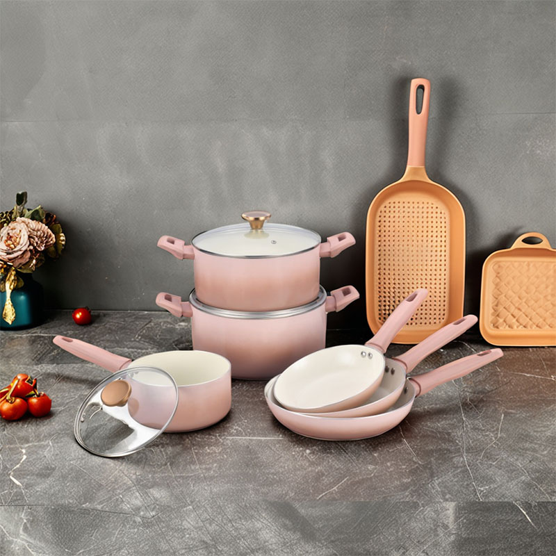 مجموعة من الأواني الخزفية متعددة الوظائف الوردي