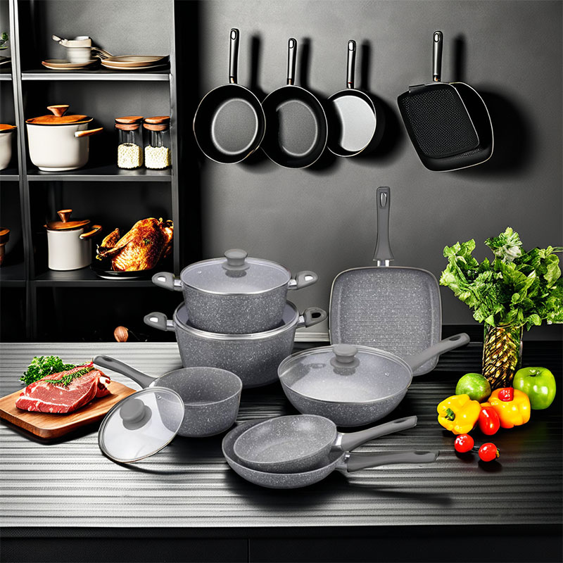 مجموعات أدوات طبخ مزورة الرخام الكلاسيكية
