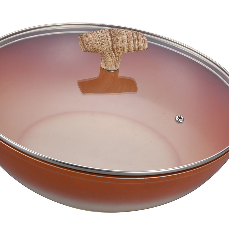 مجموعة وعاء غير عصا أدوات طبخ مزورة مع الحبوب الخشبية