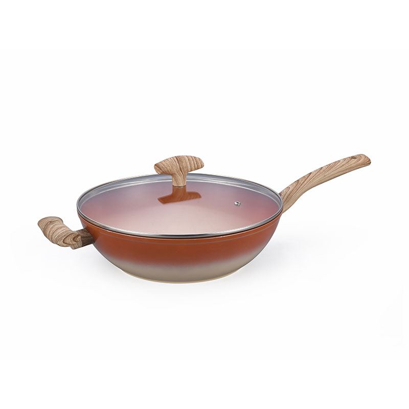 مجموعة وعاء غير عصا أدوات طبخ مزورة مع الحبوب الخشبية