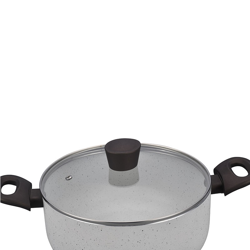 Gray Home Pan غير عصا مضغوطة مع غطاء