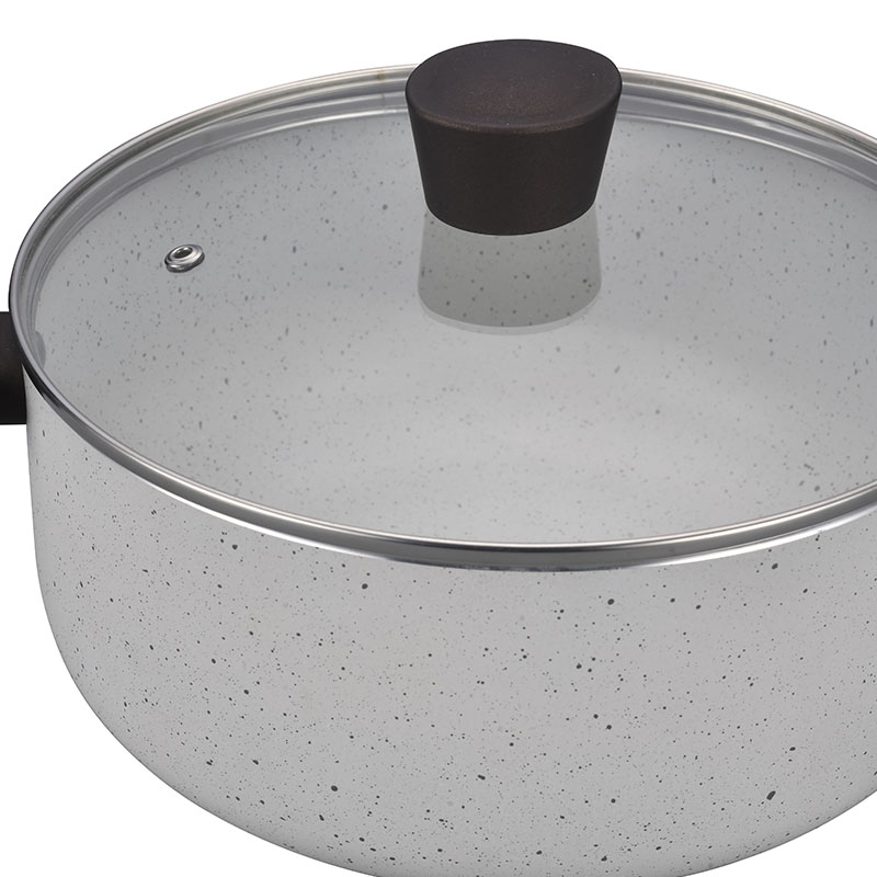 Gray Home Pan غير عصا مضغوطة مع غطاء