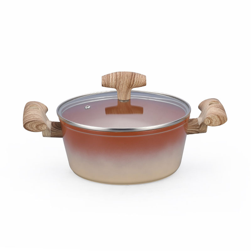 مجموعة وعاء غير عصا أدوات طبخ مزورة مع الحبوب الخشبية