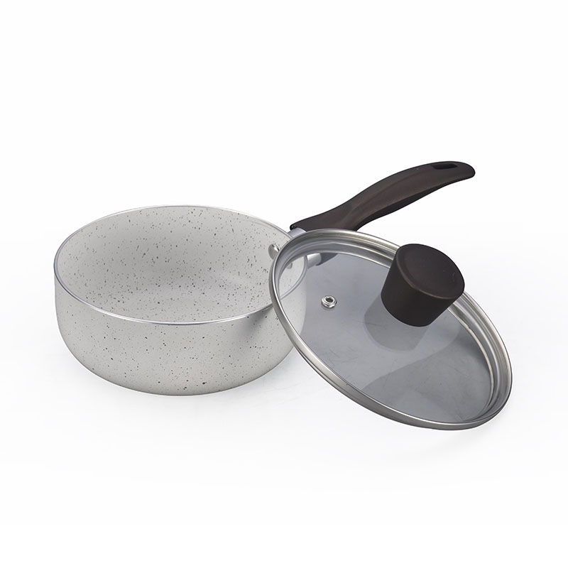 Gray Home Pan غير عصا مضغوطة مع غطاء