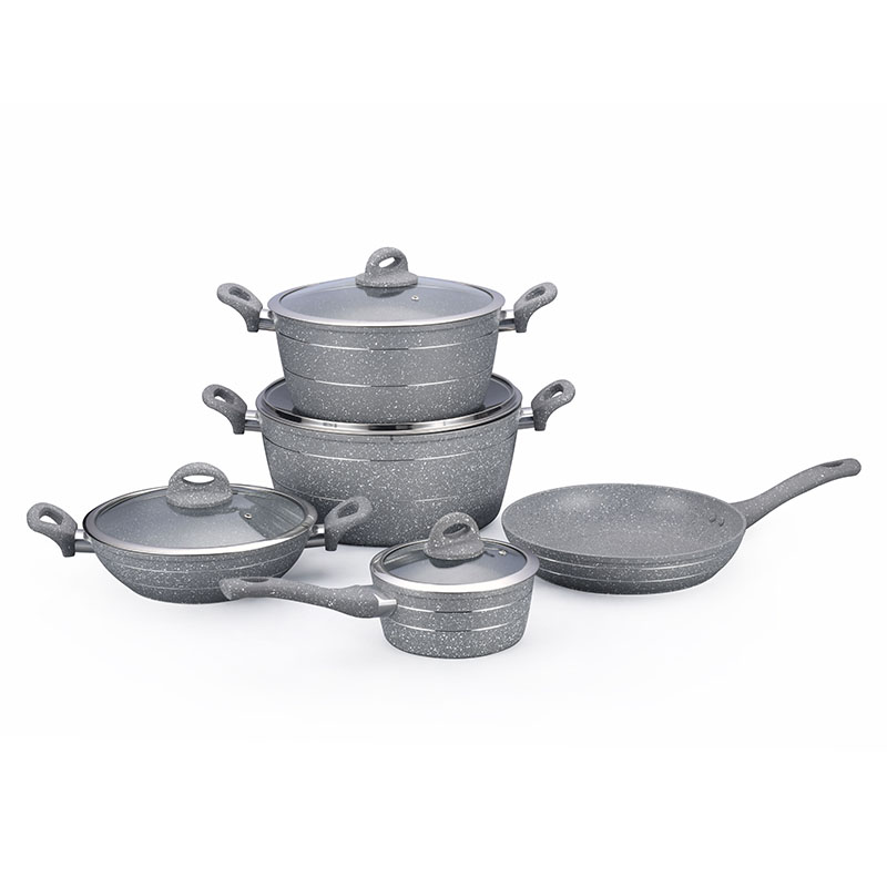 أدوات طبخ مقلاة غير عصا مع نقاط بيضاء