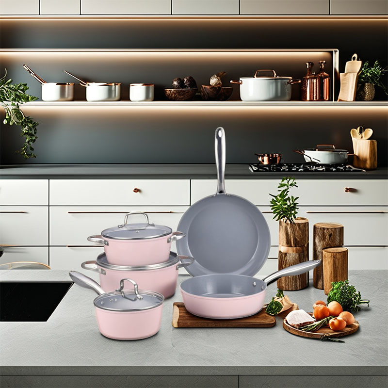 وعاء خزفي من الفولاذ المقاوم للصدأ مجموعة أدوات طبخ مزورة