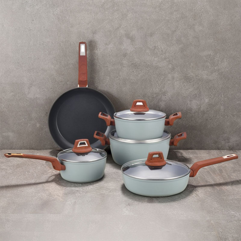 مقبض الخشب أواني الألومنيوم والمقالي أدوات طبخ مزورة