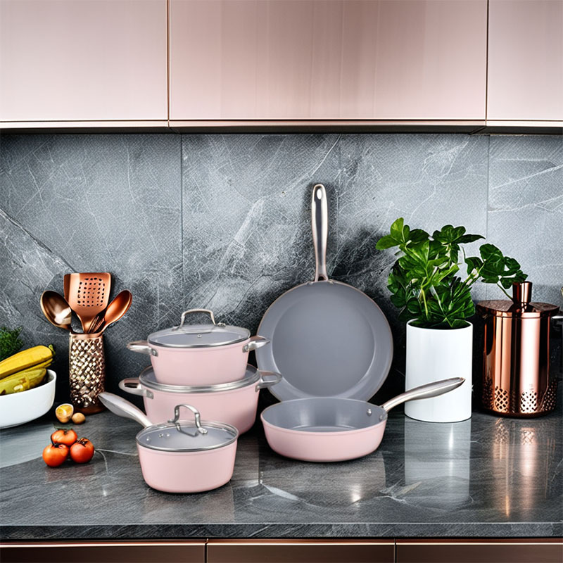 وعاء خزفي من الفولاذ المقاوم للصدأ مجموعة أدوات طبخ مزورة