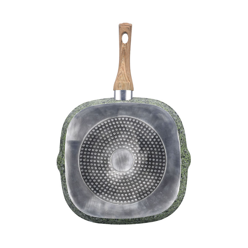 الرخام مزور أدوات طبخ غير عصا مع الحبوب الخشبية