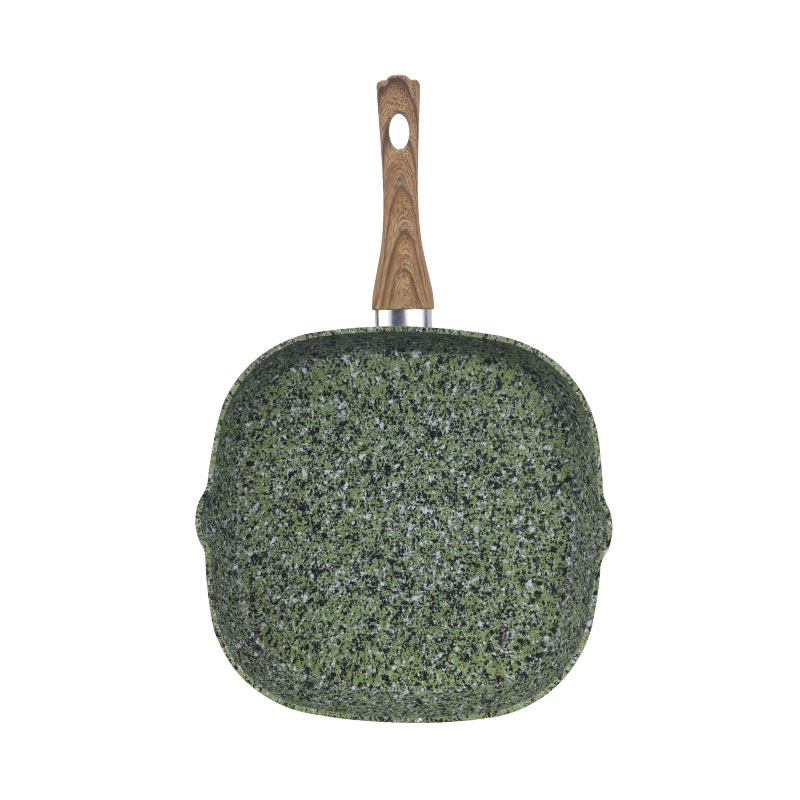 الرخام مزور أدوات طبخ غير عصا مع الحبوب الخشبية