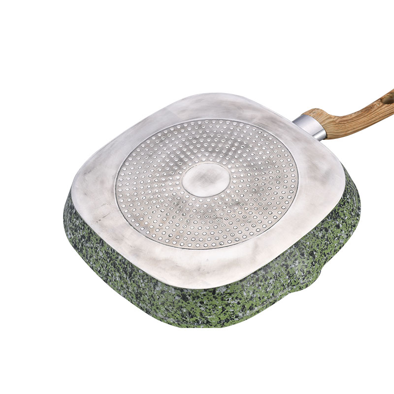 الرخام مزور أدوات طبخ غير عصا مع الحبوب الخشبية