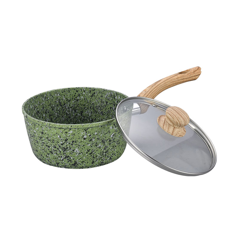 الرخام مزور أدوات طبخ غير عصا مع الحبوب الخشبية