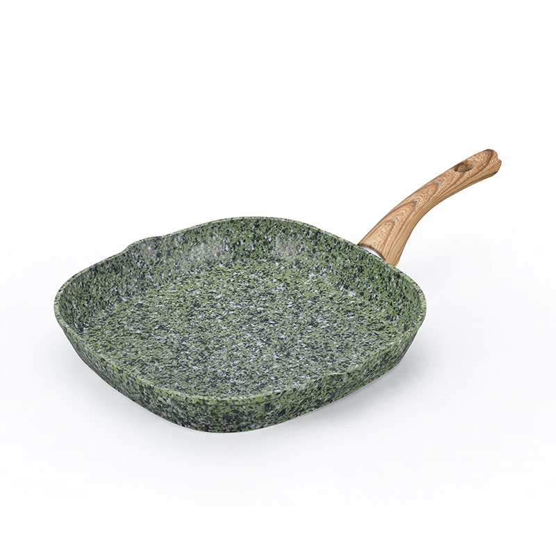 الرخام مزور أدوات طبخ غير عصا مع الحبوب الخشبية