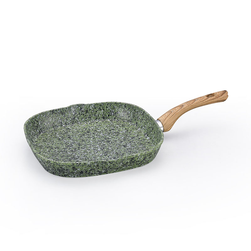 الرخام مزور أدوات طبخ غير عصا مع الحبوب الخشبية