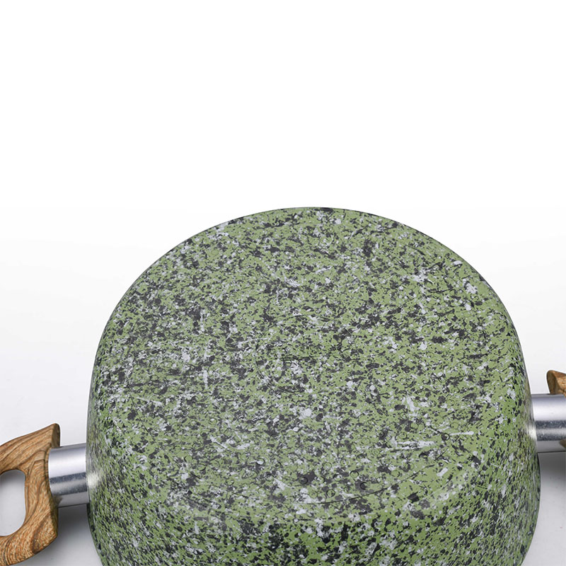 الرخام مزور أدوات طبخ غير عصا مع الحبوب الخشبية