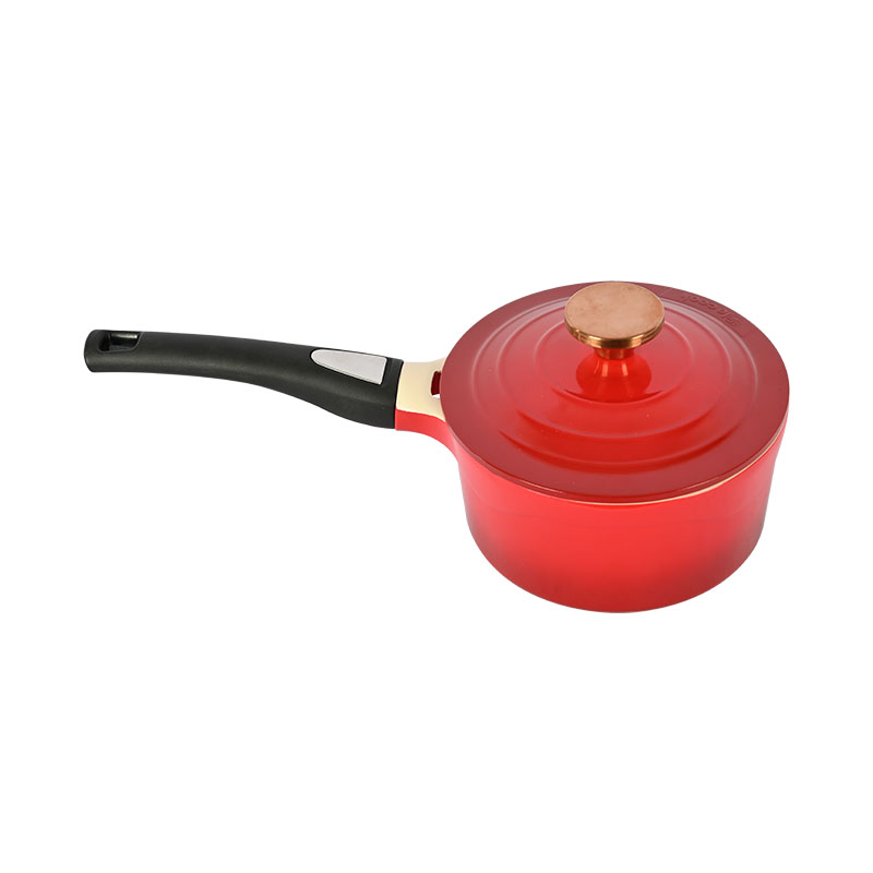 مجموعة طبخ من السيراميك الأحمر يموت أدوات طبخ مصبوب مع غطاء