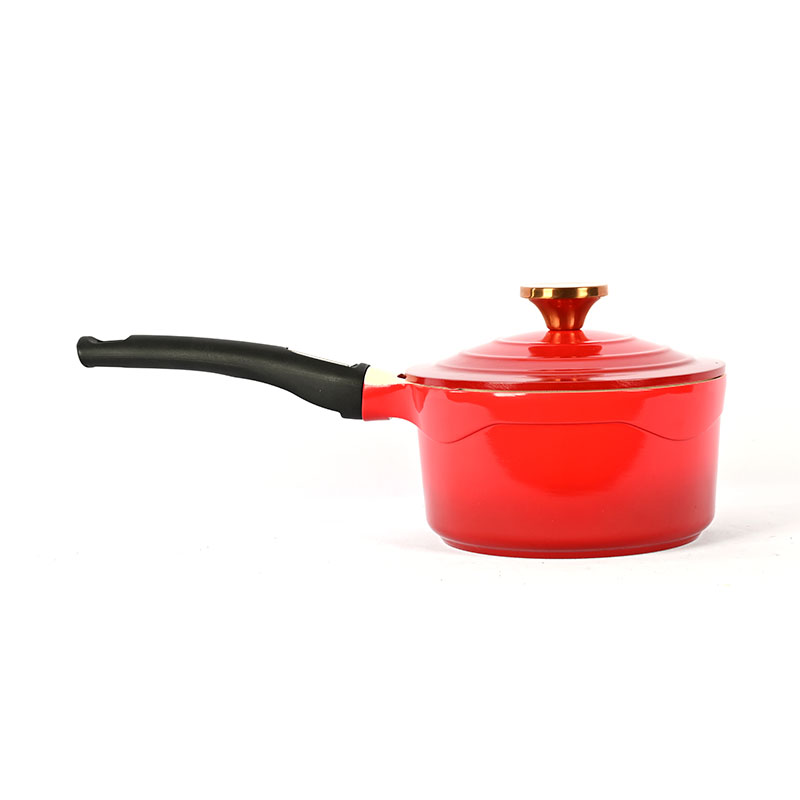 مجموعة طبخ من السيراميك الأحمر يموت أدوات طبخ مصبوب مع غطاء