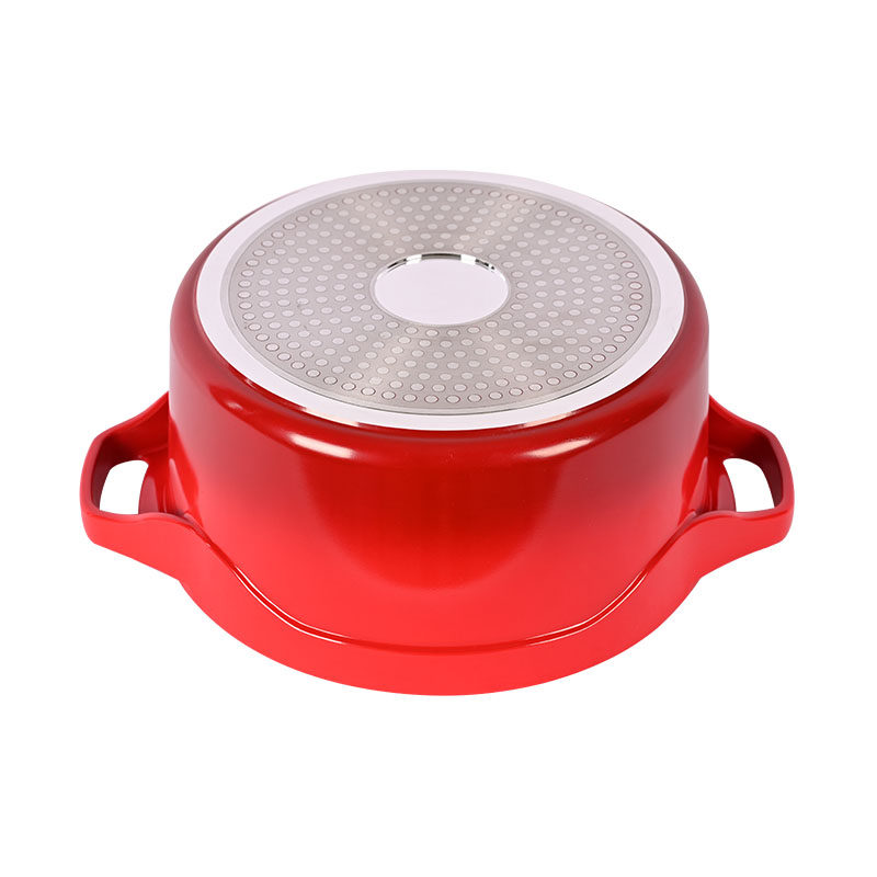 مجموعة طبخ من السيراميك الأحمر يموت أدوات طبخ مصبوب مع غطاء