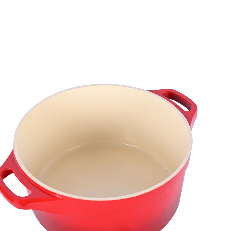 مجموعة طبخ من السيراميك الأحمر يموت أدوات طبخ مصبوب مع غطاء