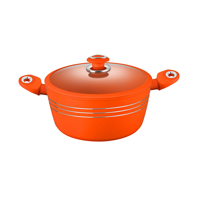 أواني الخزفية البرتقالية والمقالي مجموعة أدوات طبخ مزورة