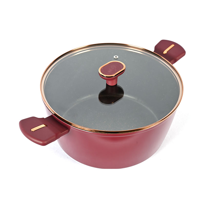 تيلامون بورغوندي أدوات طبخ مجموعة مع إكسسوارات حافة ذهبية