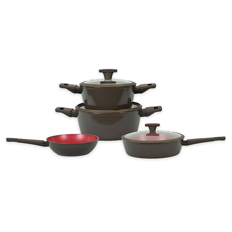 Telamon New Arrival Onyx Gray مجموعة أدوات طبخ الطلاء السيراميك