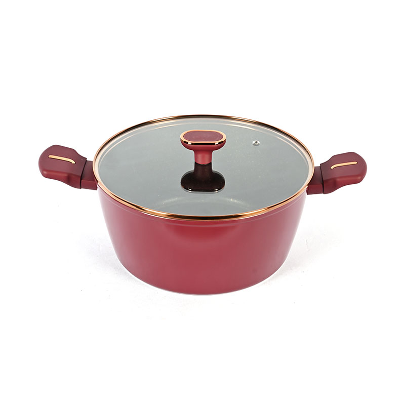 تيلامون بورغوندي أدوات طبخ مجموعة مع إكسسوارات حافة ذهبية