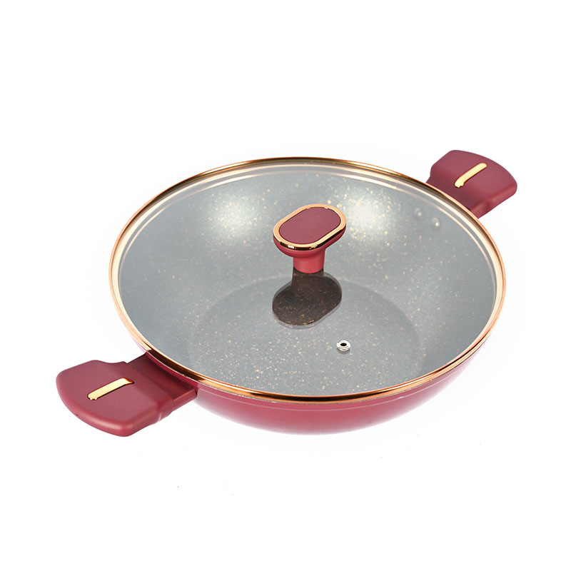 تيلامون بورغوندي أدوات طبخ مجموعة مع إكسسوارات حافة ذهبية