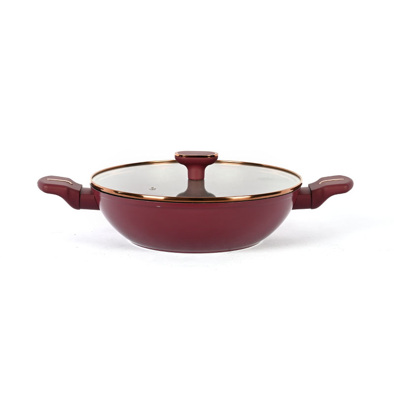 تيلامون بورغوندي أدوات طبخ مجموعة مع إكسسوارات حافة ذهبية