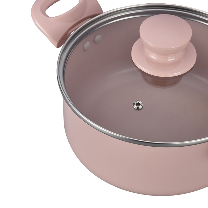 مجموعة أدوات طبخ طلاء السيراميك الوردي Telamon