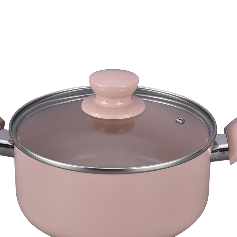 مجموعة أدوات طبخ طلاء السيراميك الوردي Telamon