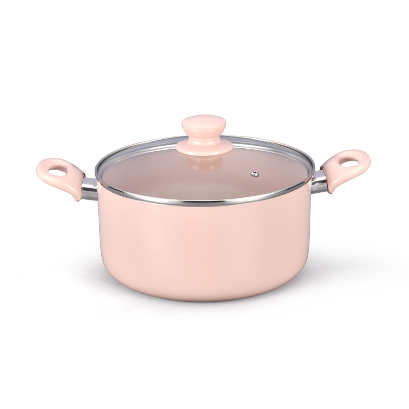 مجموعة أدوات طبخ طلاء السيراميك الوردي Telamon