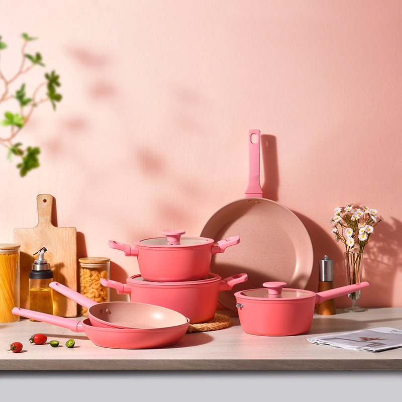 Telamon Minimalist Pink Series مجموعة أدوات طبخ مزورة